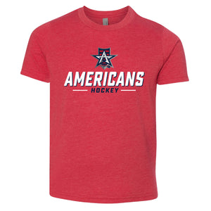 Allen Americans Youth Hockey Text Shirt (Red)