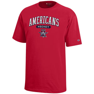 Allen Americans Youth Oval Text Tee Red