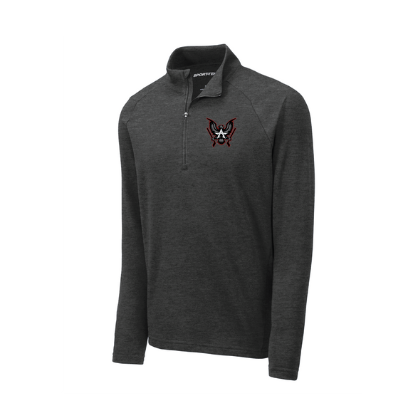 Allen Americans Blackout Embroidered Heather Black 1/4 Zip Pullover