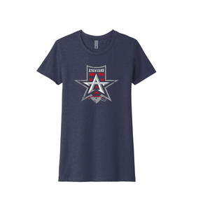 Allen Americans Women's Heather Navy Relaxed Fit Faded CVC Tee