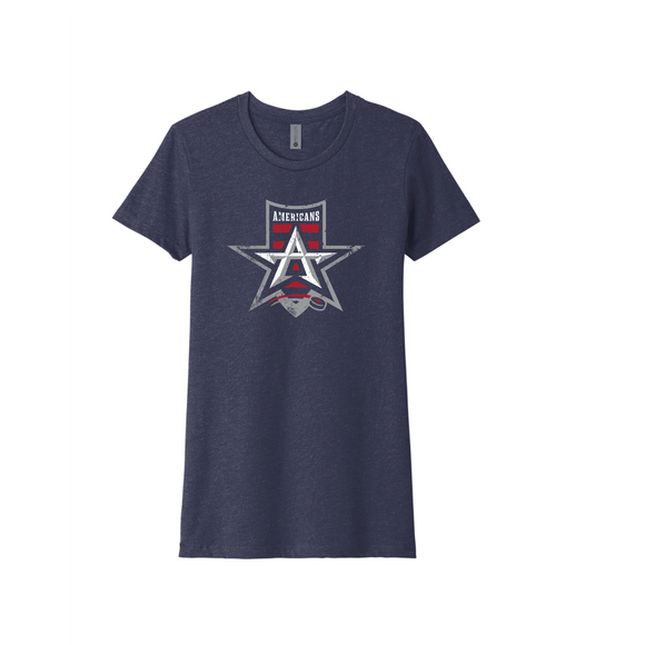 Allen Americans Women's Heather Navy Relaxed Fit Faded CVC Tee