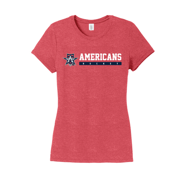 Allen Americans Women's Red Frost Block Text Perfect Tri Tee