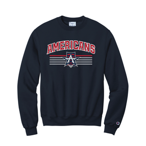 Allen Americans Navy Champion Star & Stripes Powerblend Crewneck