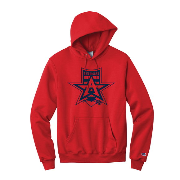 Allen Americans Red Monochromatic Champion Powerblend Hooded Sweatshirt