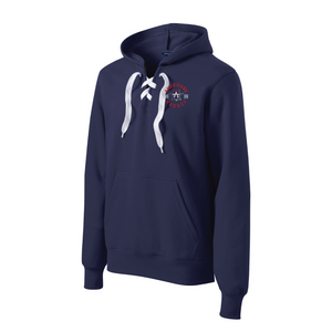 Allen Americans Navy Lace Up Pullover Hooded Sweatshirt