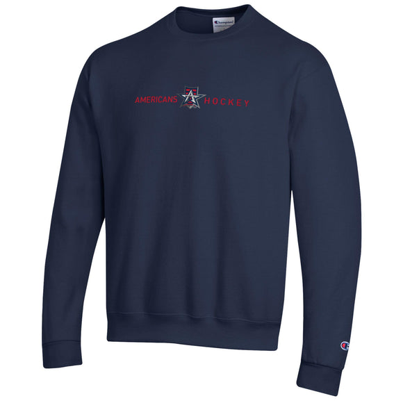 Allen Americans Champion Embroidered Navy Crewneck