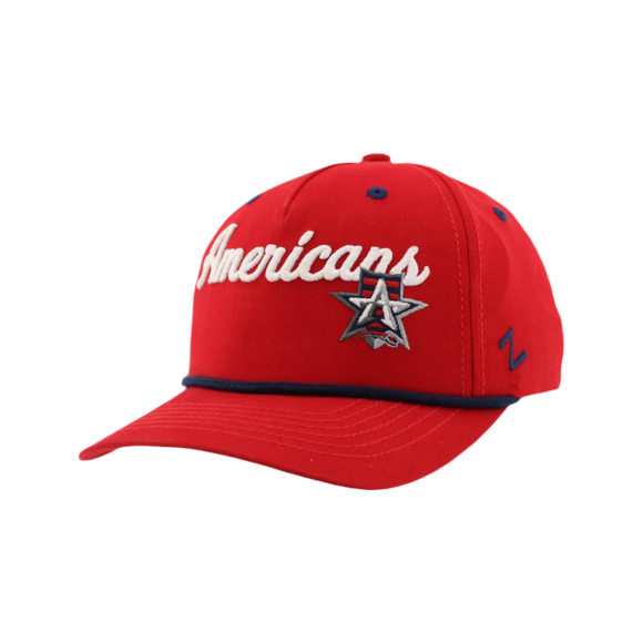 Allen Americans Zephyr Red w/ Rope Adjustable Hat