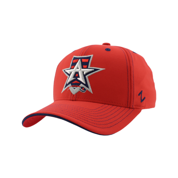 Allen Americans Zephyr Hype Red/Navy Trim Fitted Hat