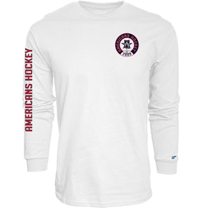 Allen Americans White Circle Logo Sleeve Text T-Shirt