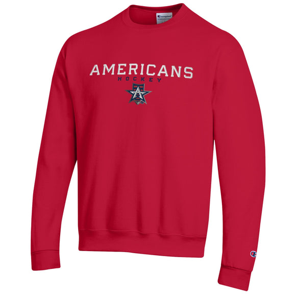 Allen Americans Embroidered Text Red Crewneck
