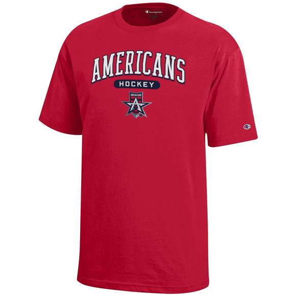 Allen Americans Youth Oval Text Tee Red