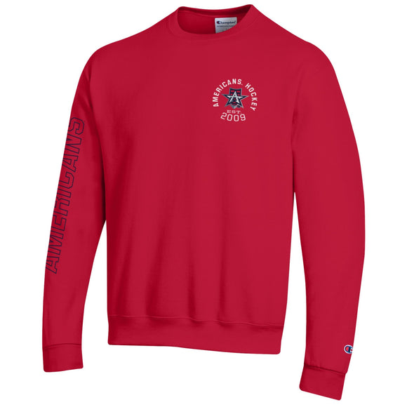 Allen Americans Circle Text Crewneck Red