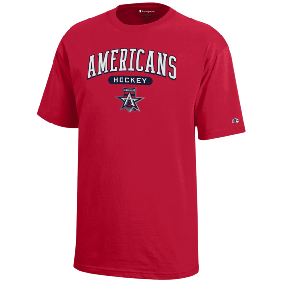 Allen Americans Youth Oval Text Tee Red